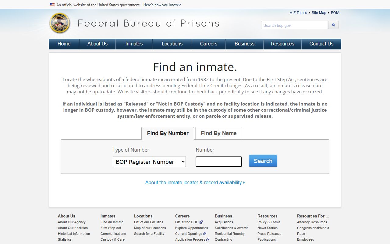 Worcester County arrest records court charge records Federal Bureau of Prisons inmate locator
