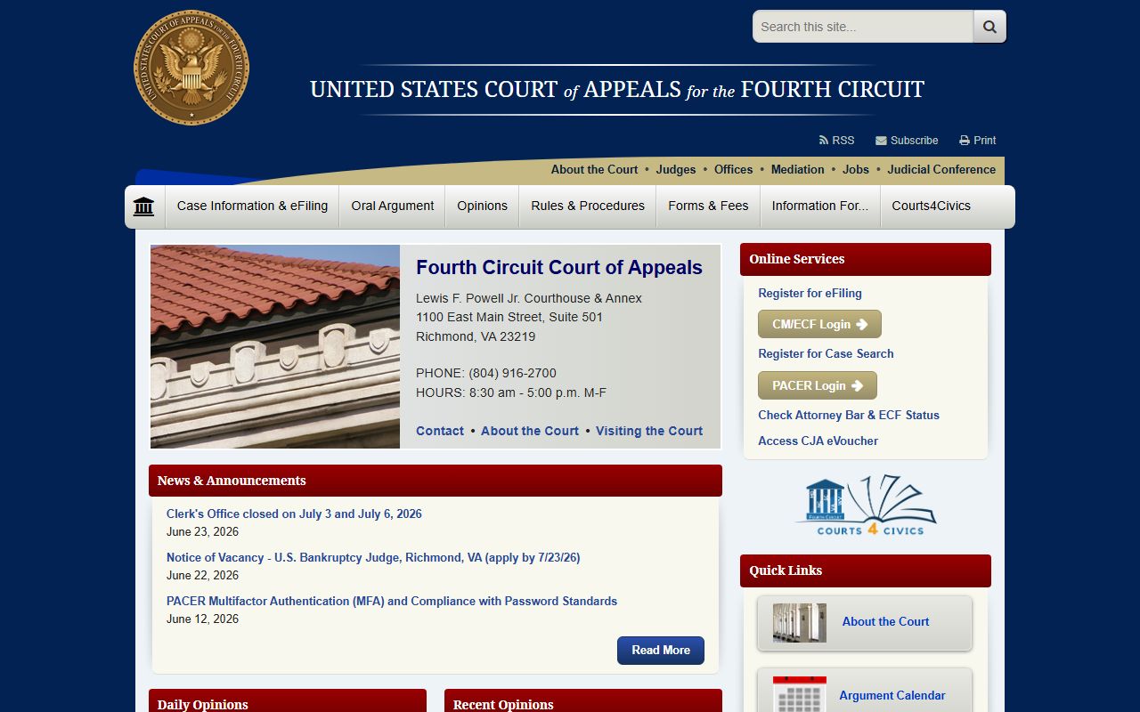 Worcester County Circuit Court records federal appellate court reference